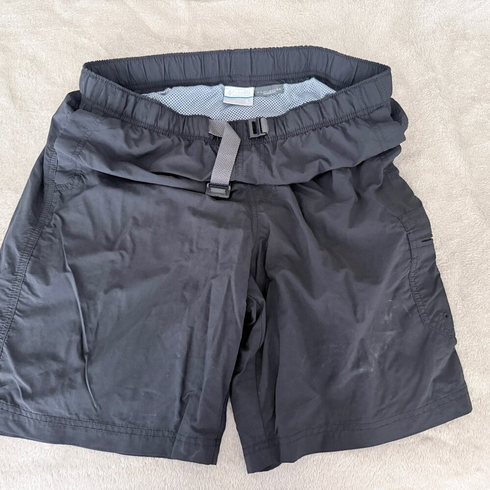 Columbia Men’s Medium Black Board Shorts Omni-Shade Swim Trunks 9” Inseam